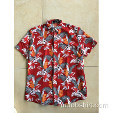 мужские гавайские пляжные рубашки с принтом